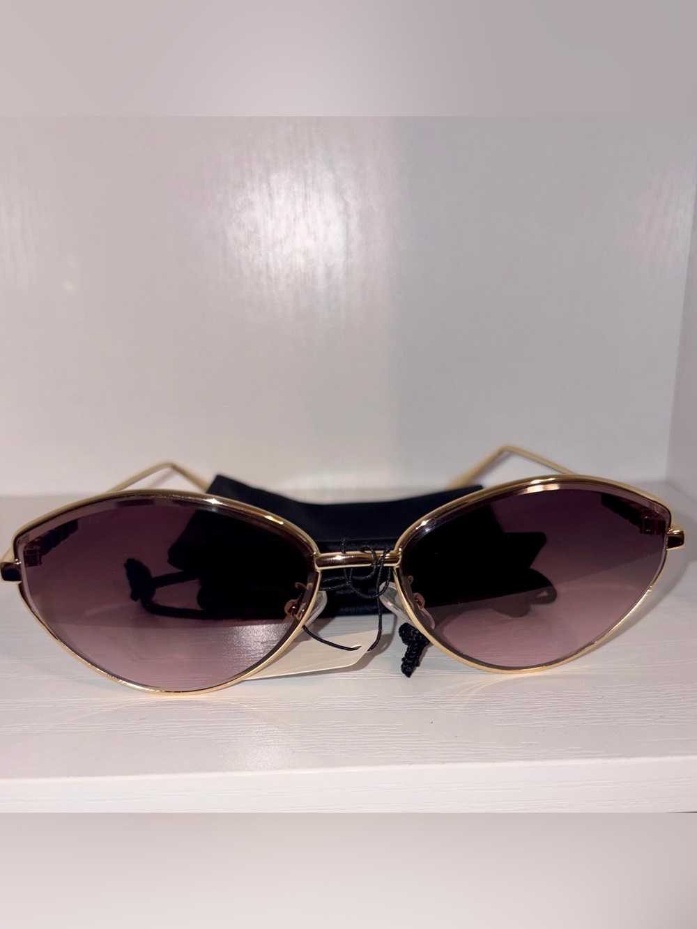 NWT Gold Wire Cat Eye Sunglasses Plum Purple Gradient Tint Fall Shades